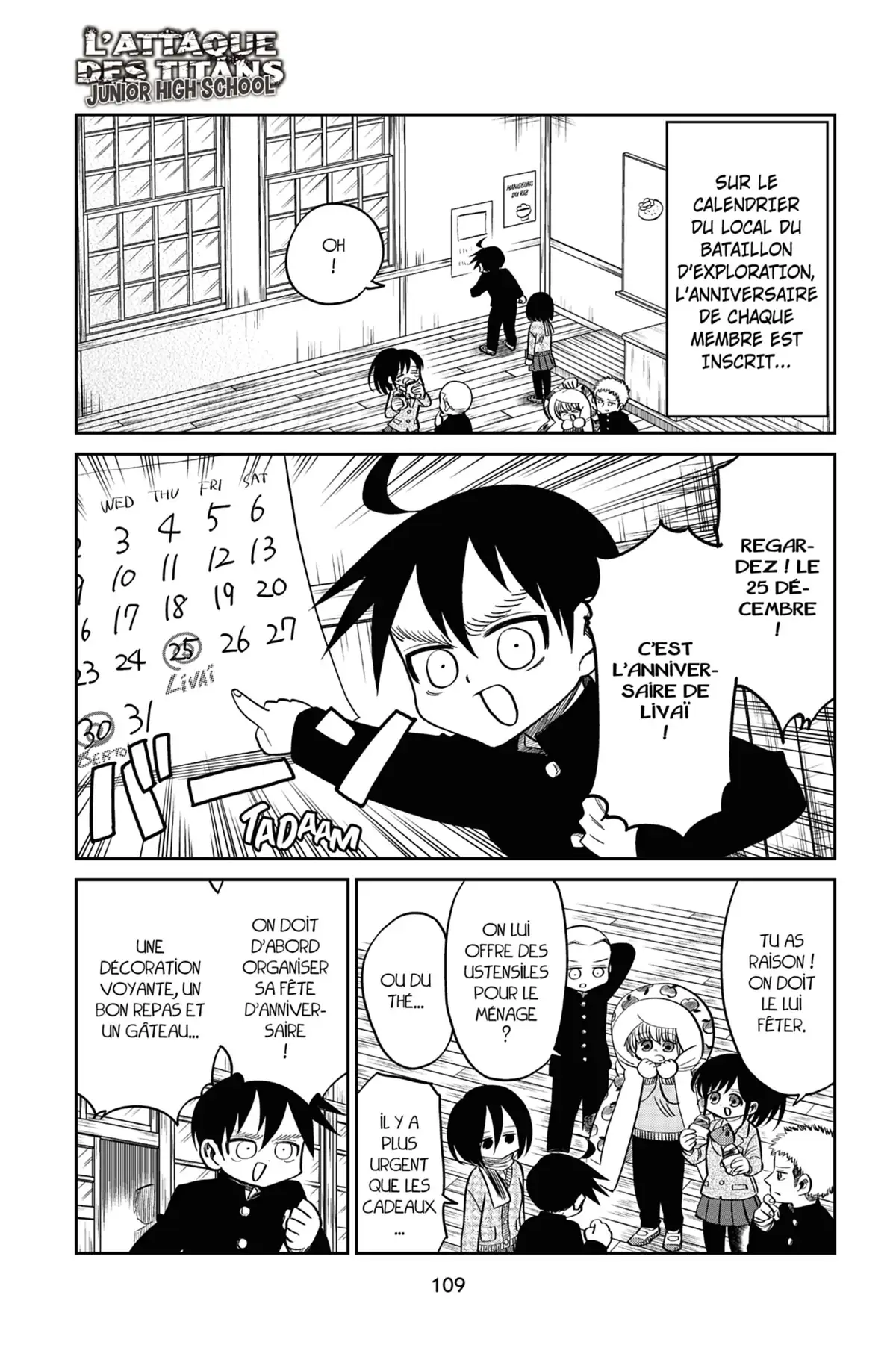 L’Attaque des Titans – Junior High School Volume 7 page 110