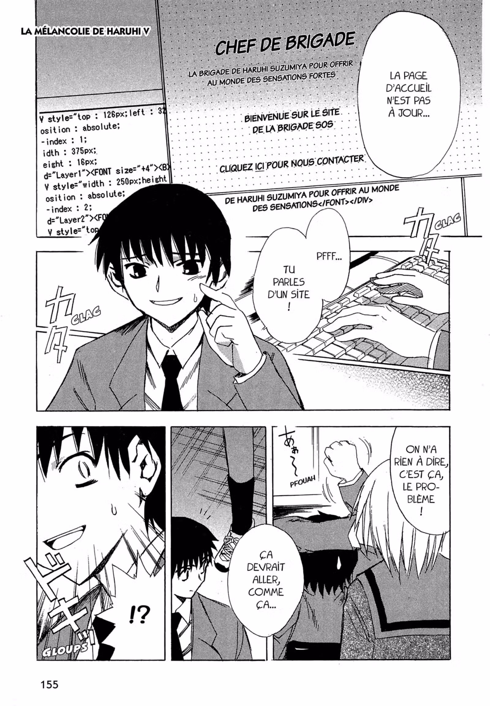 La Mélancolie de Haruhi – Brigade S.O.S Volume 1 page 157