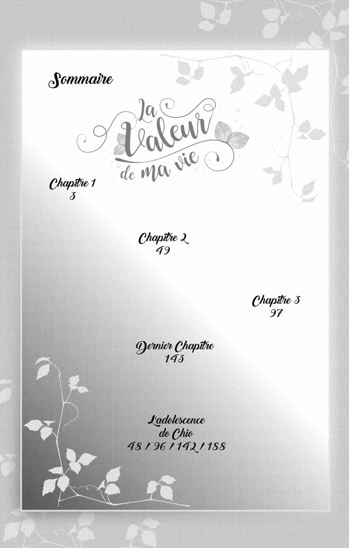 La Valeur de ma vie Volume 1 page 3