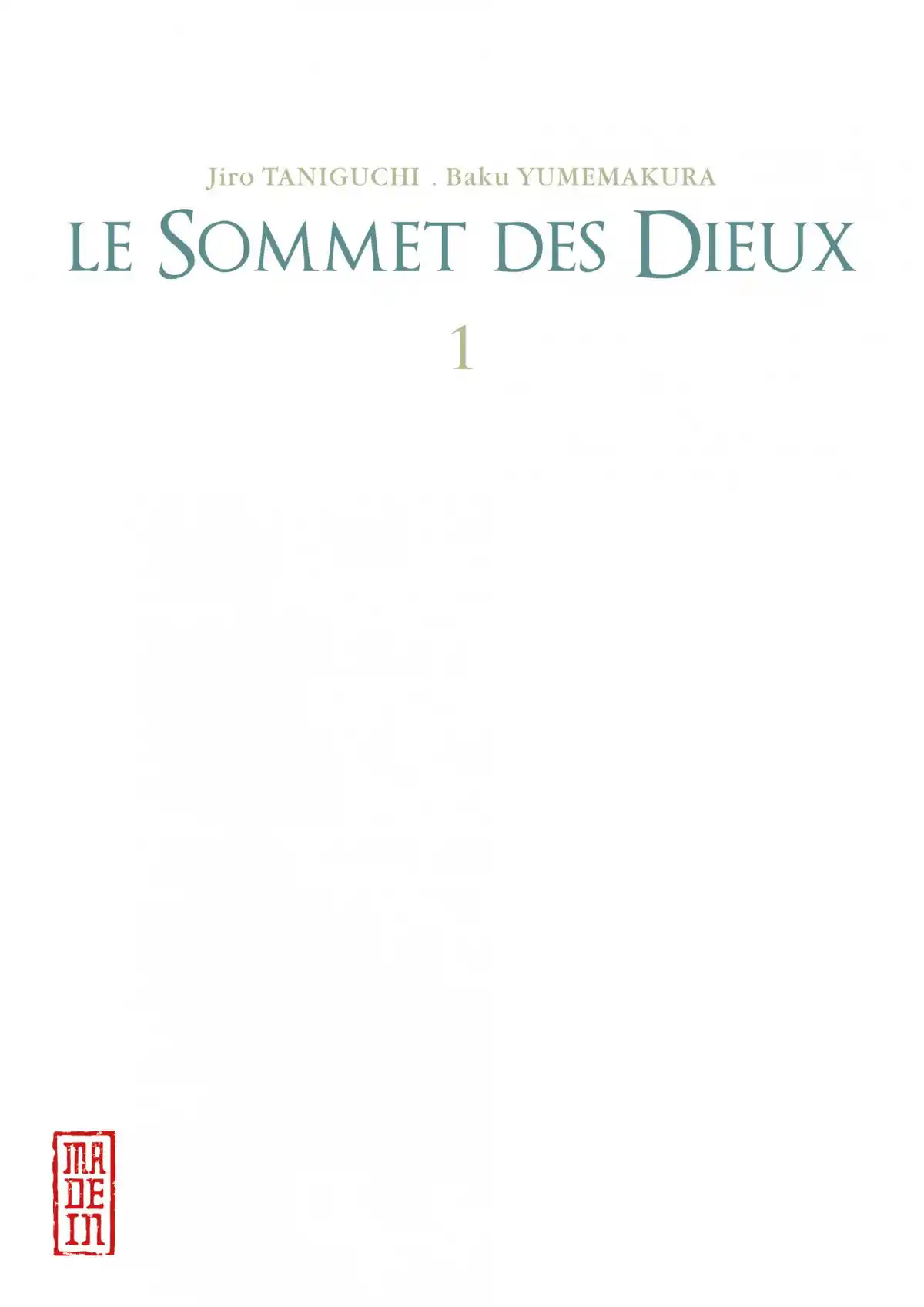 Le Sommet des Dieux Volume 1 page 2